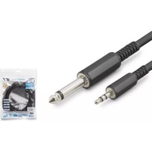 Nodar Hadron HDX1077 6.5mm To 3.5mm Kablo Enstrüman Gitar 3m Siyah