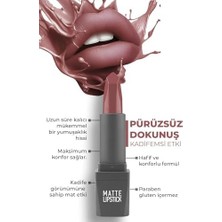 Peri Store Yoğun Renk Veren Uzun Süre Kalıcı Nemlendirici Kadifemsi Mat Ruj - Lipstick 408 Spicy Rose