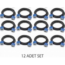 Kynctech Fullhd VGA Kablo LCD Monitör ve Projeksiyon Kablosu HD15 VGA Erkek - Erkek (D-Sub 15 Pin)  10 Metre 12 Adet