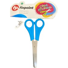 Fixpoint Okulmakas Cetvelli Çocuk Makası Mavi - Güvenli Uçlu Okul Makası