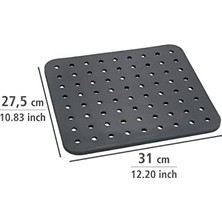 Peri Store Lavabo Matı Kare Cam Gri Lavabo Matı, Ekstra Güçlü Gri