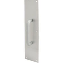 Peri Store Prime Line Ürünler J 4640 Kapı Pull Plaka ile Yuvarlak Sap, 4-Inç x 40,6 Cm, Saten Alüminyum