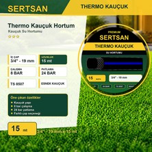 Sertsan Thermo Kauçuk Su Hortumu 3/4 Inç - 19 mm 15 M 8/24 Bar