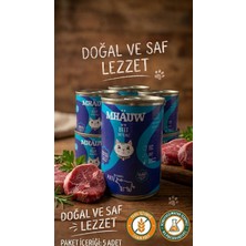Mhauw Biftekli %60 Gerçek Et Kedi Konserve Maması 400G x 5 Adet Tahıl ve Koruyucu Madde Içermez.