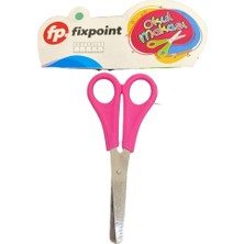 Fixpoint Okul Makas Pembe Saplı Paslanmaz Çelik Makas 13 cm