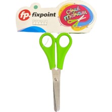 Fixpoint Okul Makas Yeşil - Okul Makası Cetvelli - Okul ve Ofis Için Ideal Makas