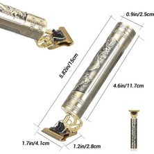 Premini Şarjlı Gold Ejderha Motifli Saç ve Sakal Kesme Makinesi