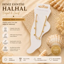 Stainless Steel Gold Yıldız Figürlü Halhal Kadın Ayak Halhalı | Paslanmaz Çelik Zincir | Minimal Yazlık Plaj Aksesuarı