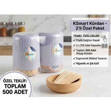 Ksmart Kürdan 2 x 250 Ad Şık Tasarım Amb K-1481 Iki Ucu Divri Toplam Takriben 500 Ad Diş ve Kokteyl