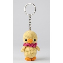Maskot Açık Sarı Civciv Amigurumi Organik Anahtarlık Oyuncak