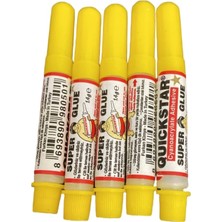 Quickstar Cyanoacrylate Süper Hızlı Yapıştırıcı Japon Balığı Super Glue 5'li Set