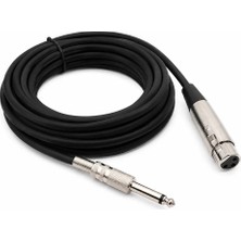 BK Teknoloji 3 Pin XLR Dişi to 6.35mm Mono Erkek Jack Mikrofon Kablosu 5 Metre Canon Dişi - 6.35mm Mono Ses Kablosu