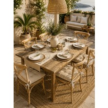 Yuvina 6'lı Sandalye Minderi 40X40 cm – Yumuşak Dolgulu, Yıkanabilir, Bağcıklı, Mutfak, Balkon, Bahçe ve Yemek Odası Için