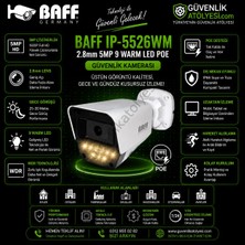 Baff IP-5526WM 2.8mm 5mp 9 Warm LED Poe Güvenlik Kamerası
