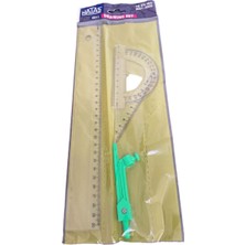 Hatas 0811 Teknik Resim Seti - Cetvel, Gönye ve Pergel 4 Parça Drawing Set