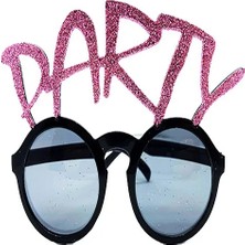 Belirtilmemiş Party Yazılı Simli Pembe Renk Parti Gözlüğü 15X7 cm