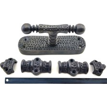 Belirtilmemiş Antika Tarz Dekoratif Pirinç Üstten Ispanyolet - 133X40 Mm, Oksit