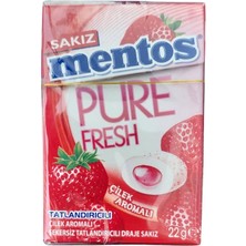 Mentos Pure Fresh Çilekli Draje Sakız 22 gr * 20 Adetli