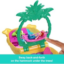 Zg Store Polly Mini Bebek ve Aksesuarları ile Ananas Köpekçik Plajı Mini Oyun Seti, Mikro Bebek ve Evcil Hayvanlar Dahil 8 Aksesuar, JFV00