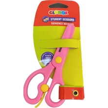 Globix Plastik Makaslı Öğrenci Makası - Pembe Renkli Student Scissors