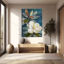 Vogloo Beyaz Lotus Kanvas Tablo