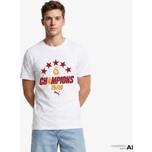 Puma Galatasaray 2025/2026 Sezon Şampiyonu Erkek Beyaz T-Shirt.04