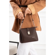 Just Polo Şık Model Polo Kumaş Jp Gümüş Logolu Şık El ve Omuz Çantası Shoulder Bag Ebat: 23 x 18 cm