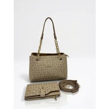 Just Polo Kadın Günlük & Özel Günlere Uygun Baskılı Şık Omuz Çantası ve Cüzdanı Kombin Shopper