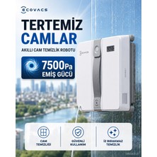Ecovacs 7500 Pa Yüksek Emiş Güçlü Wınbot Mini Cam Temizleme Robotu, Ultrasonik Çift Nozullu Püskürtme