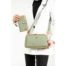 Just Polo Kadın Günlük Kullanıma Uygun Şık Omuz Çantası ve Cüzdanı Kombin Shopper