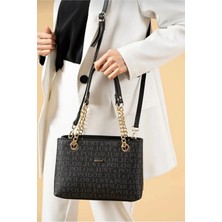 Just Polo Orijinal Kadın 3 Bölmeli Zincir Detaylı Ayarlanabilir Askılı Lüks El & Omuz Çantası Shoulder Bag