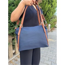 Just Polo Kadın Yeşil Taba Büyük Boy Lakost Kumaş El ve Omuz Çantası P346037MH
