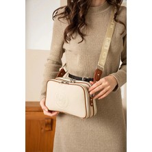 Just Polo Kadın Krem Taba 5 Bölmeli Çapraz Omuz Çantası 236000PC