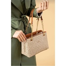 Just Polo Orijinal Kadın 3 Bölmeli Zincir Detaylı Ayarlanabilir Askılı Lüks El & Omuz Çantası Shoulder Bag