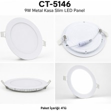 Cata CT-5146 9W Metal Kasa Slim LED Panel Beyaz Işık 4 Lü