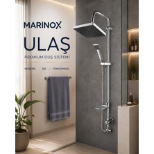 Marinox Ulaş Premium Duş Sistemi Geniş Yağmur Tepe Duşlu El Duşlu Banyo Seti