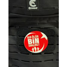 MEKOTEX "bin Diriliriz" Yazılı Türk Bayrağı Silüetli 3D Kabartmalı Patch(Peç) Çanta Mont Peç Lazer Kesim Arma
