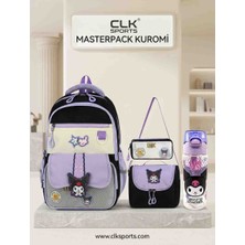 CLK Sports Masterpack Kuromi Ilköğretim Okul Çantası, Beslenme Çantası, Kalem Kutusu, Suluk & Matara