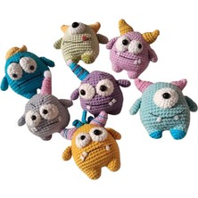 Monster Takımı Amigurumi Organik Anahtarlık Seti
