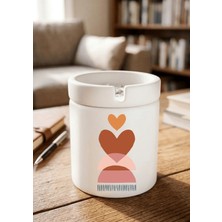 Eylül Design Boho Tasarımlı Baskılı Seramik Küllük Kokusuz Kül Tablası