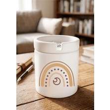 Eylül Design Boho Tasarımlı Baskılı Seramik Küllük Kokusuz Kül Tablası