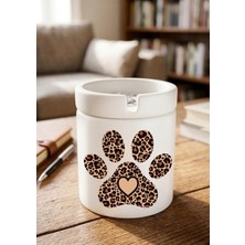 Eylül Design Leoparpati Tasarımlı Baskılı Seramik Küllük Kokusuz Kül Tablası