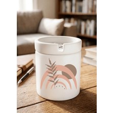 Eylül Design Boho Tasarımlı Baskılı Seramik Küllük Kokusuz Kül Tablası