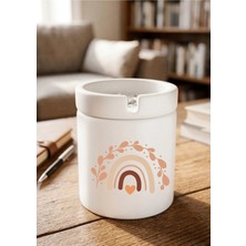 Eylül Design Boho Tasarımlı Baskılı Seramik Küllük Kokusuz Kül Tablası