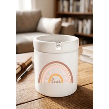 Eylül Design Boho Tasarımlı Baskılı Seramik Küllük Kokusuz Kül Tablası