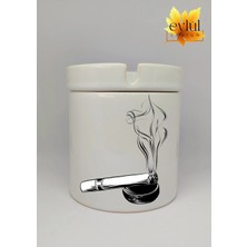 Eylül Design Smoke Özel Tasarım Baskılı Seramik Küllük Kokusuz Kültablası