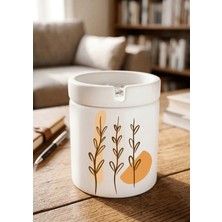 Eylül Design Boho Tasarımlı Baskılı Seramik Küllük Kokusuz Kül Tablası