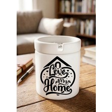 Eylül Design Home Minimalist Ev Tasarımlı Baskılı Seramik Küllük Dekoratif Kokusuz Kül Tablası
