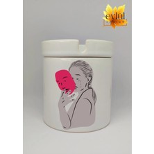 Eylül Design Depresyon Özel Tasarım Baskılı Seramik Küllük Kokusuz Kültablası