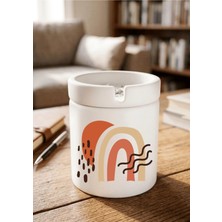 Eylül Design Boho Tasarımlı Baskılı Seramik Küllük Kokusuz Kül Tablası